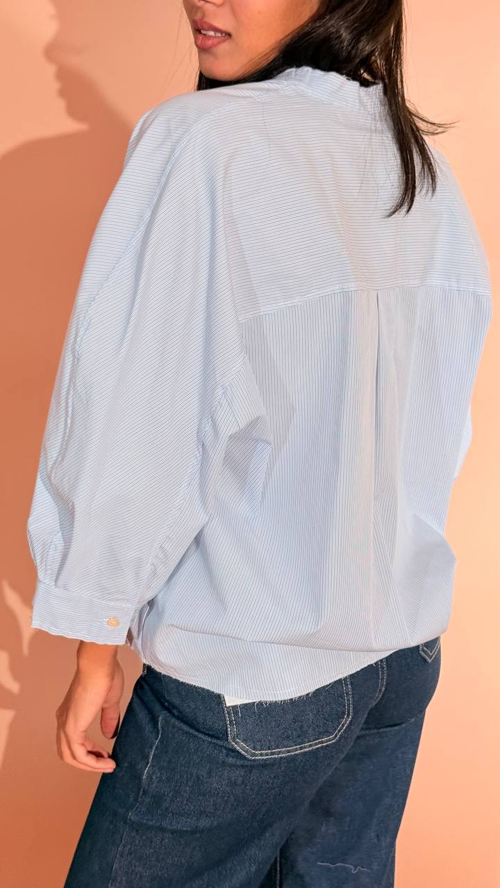 MOTEL Giorgia camicia riga taschino 39804G AZZURRO 