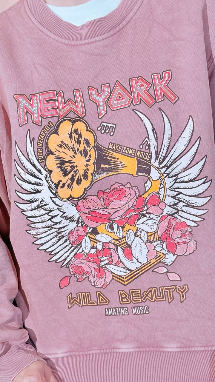 MOTEL New york felpa 40586G ROSA 