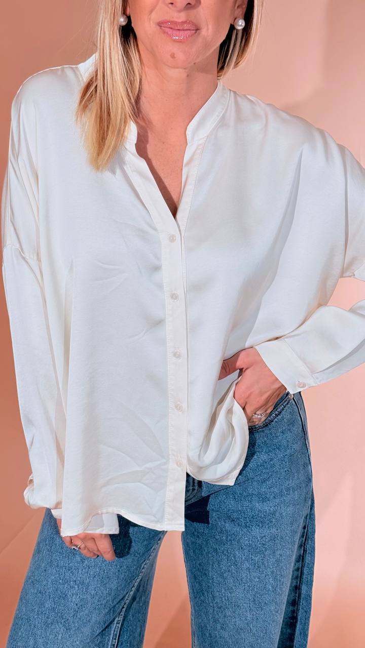 MOTEL Must camicia bottoni G1013C22R CREMA 