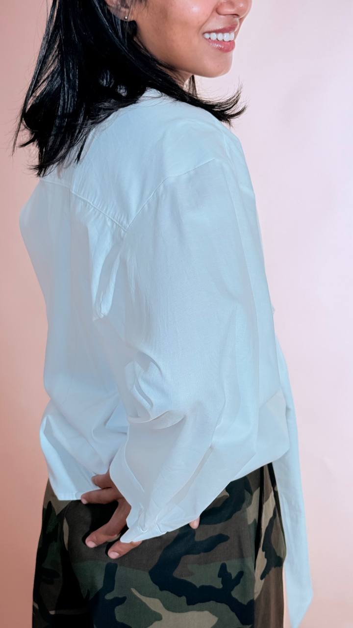 MOTEL Diana camicia fiocco W26C154 BIANCO 