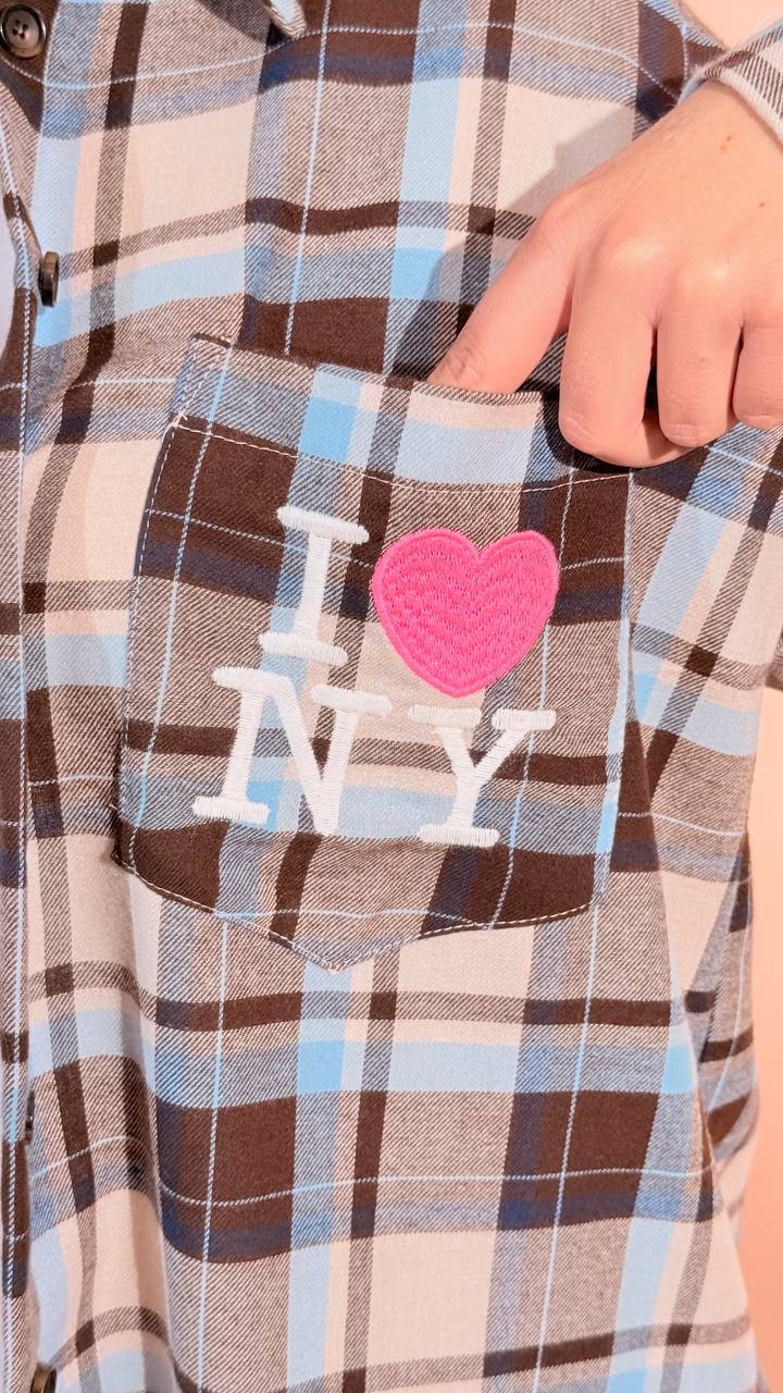 MOTEL New york camicia check W26C373 PANNA 