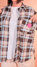 MOTEL New york camicia check W26C373 PANNA 