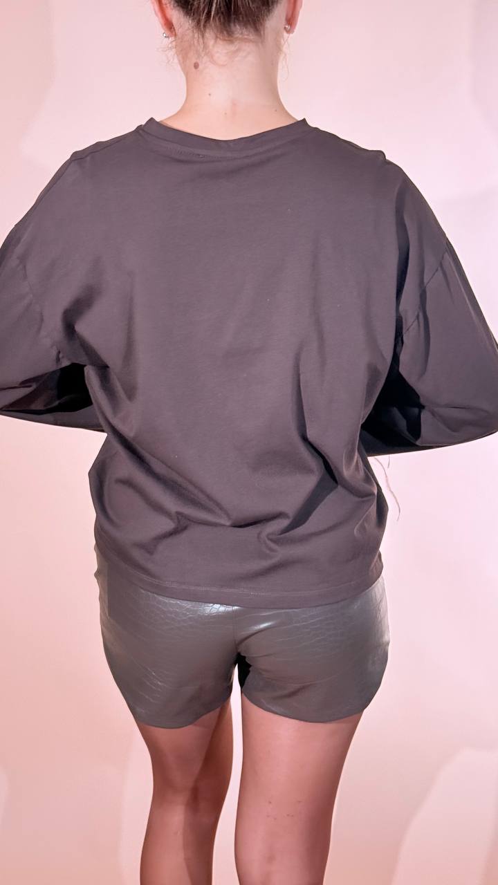 MOTEL T-shirt piuma W26M855 MORO 
