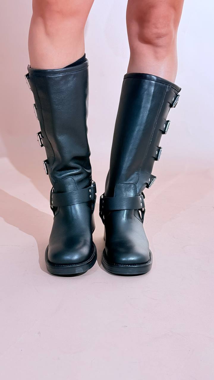 OVYE jagger biker con fibbie AT4200MON NERO 