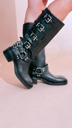 OVYE jagger biker con fibbie AT4200MON NERO 