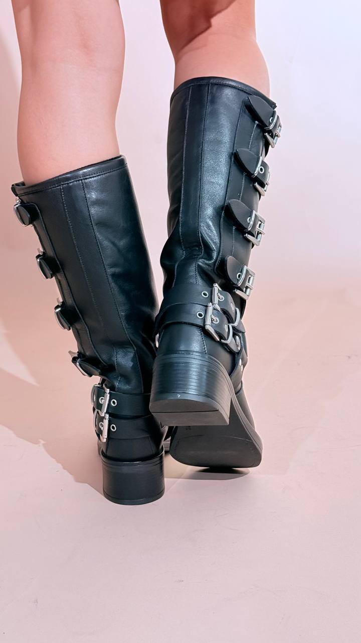 OVYE jagger biker con fibbie AT4200MON NERO 