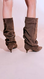 OVYE "sienna" stivale con tacco STSARA66CAM MOKA 