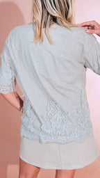 PHILIA LOFT Tshirt Giusy con dettaglio pizzo D03E0226 SABBIA 