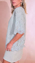 PHILIA LOFT Tshirt Giusy con dettaglio pizzo D03E0226 SABBIA 