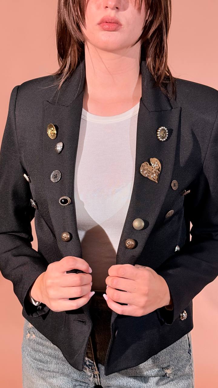 PHILIA LOFT blazer cropped jazz M03N0059 NERO 