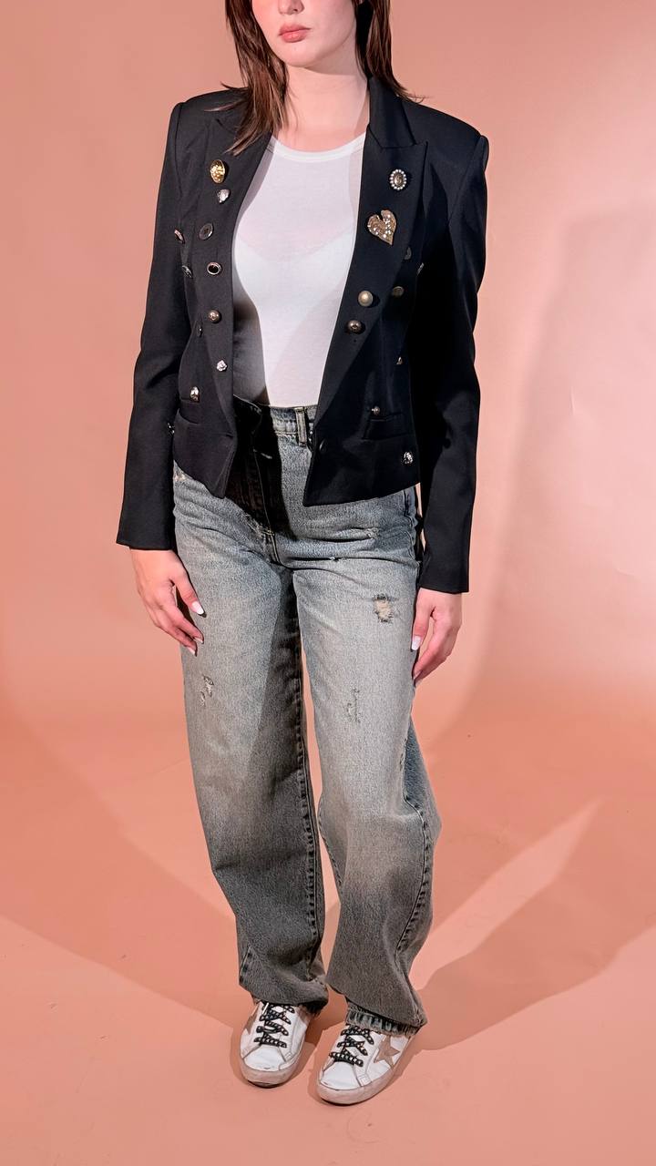 PHILIA LOFT blazer cropped jazz M03N0059 NERO 