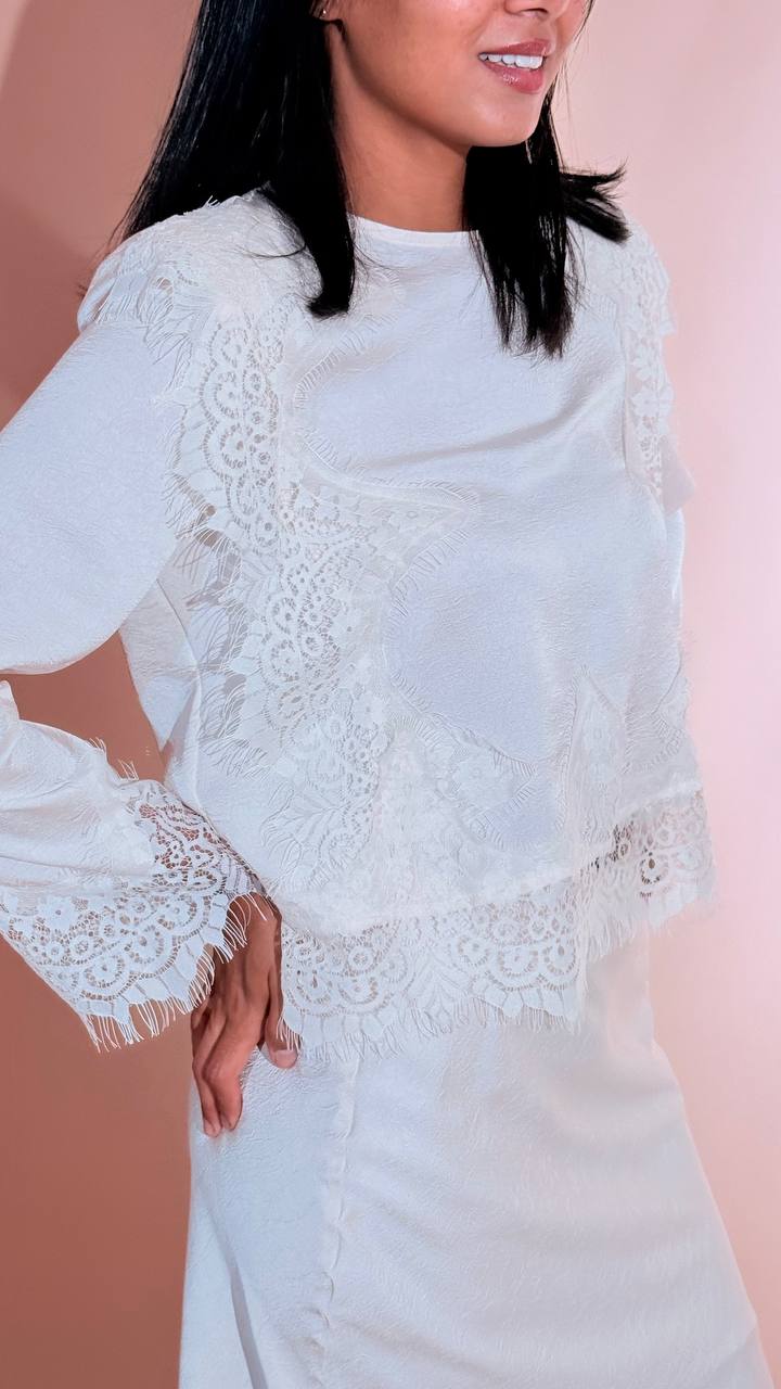 PHILIA LOFT Casacca pizzo V01A1092 BIANCO 