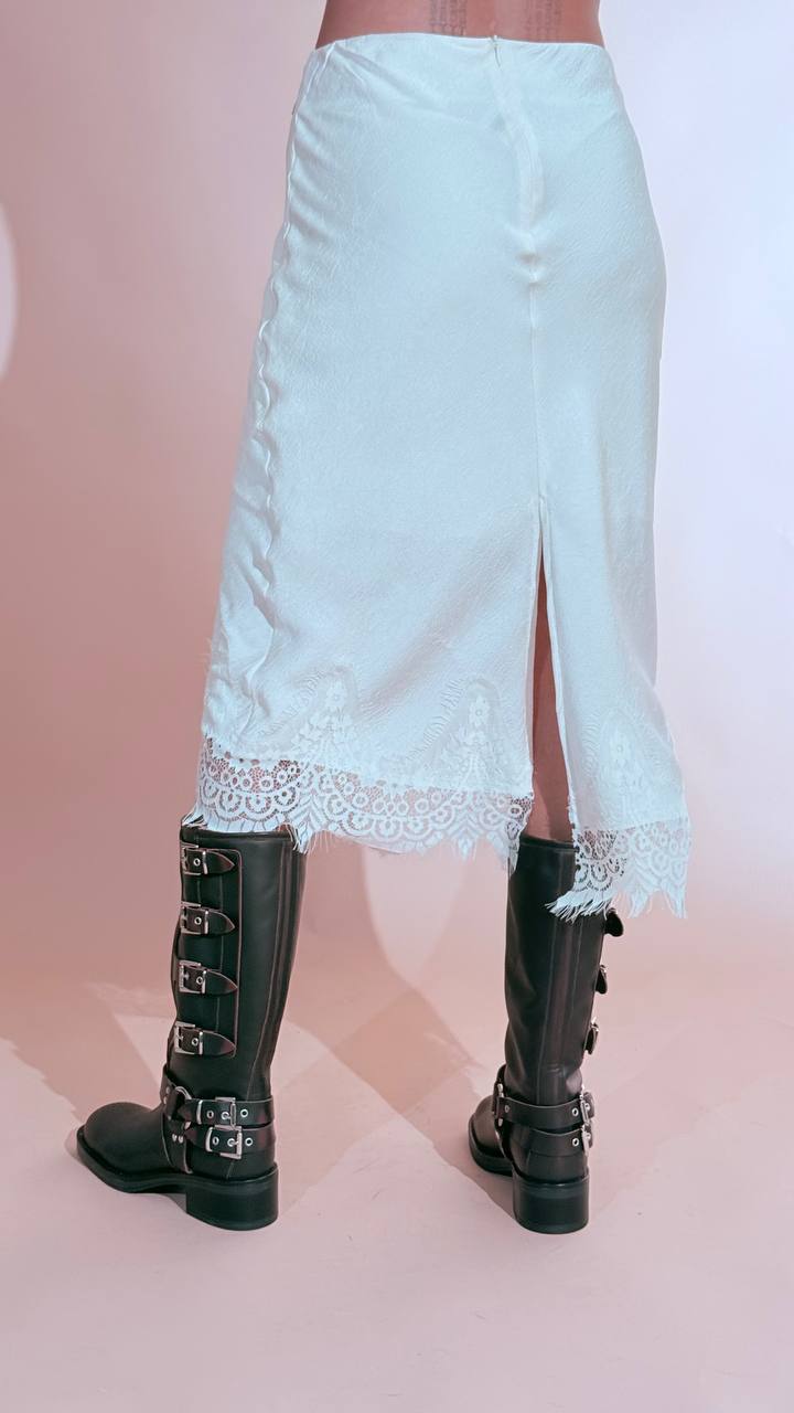 PHILIA LOFT Gonna pizzo V01A1093 BIANCO 