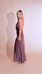 SILENCE "Vanya" dress dettaglio spilla AB4259 VINO 