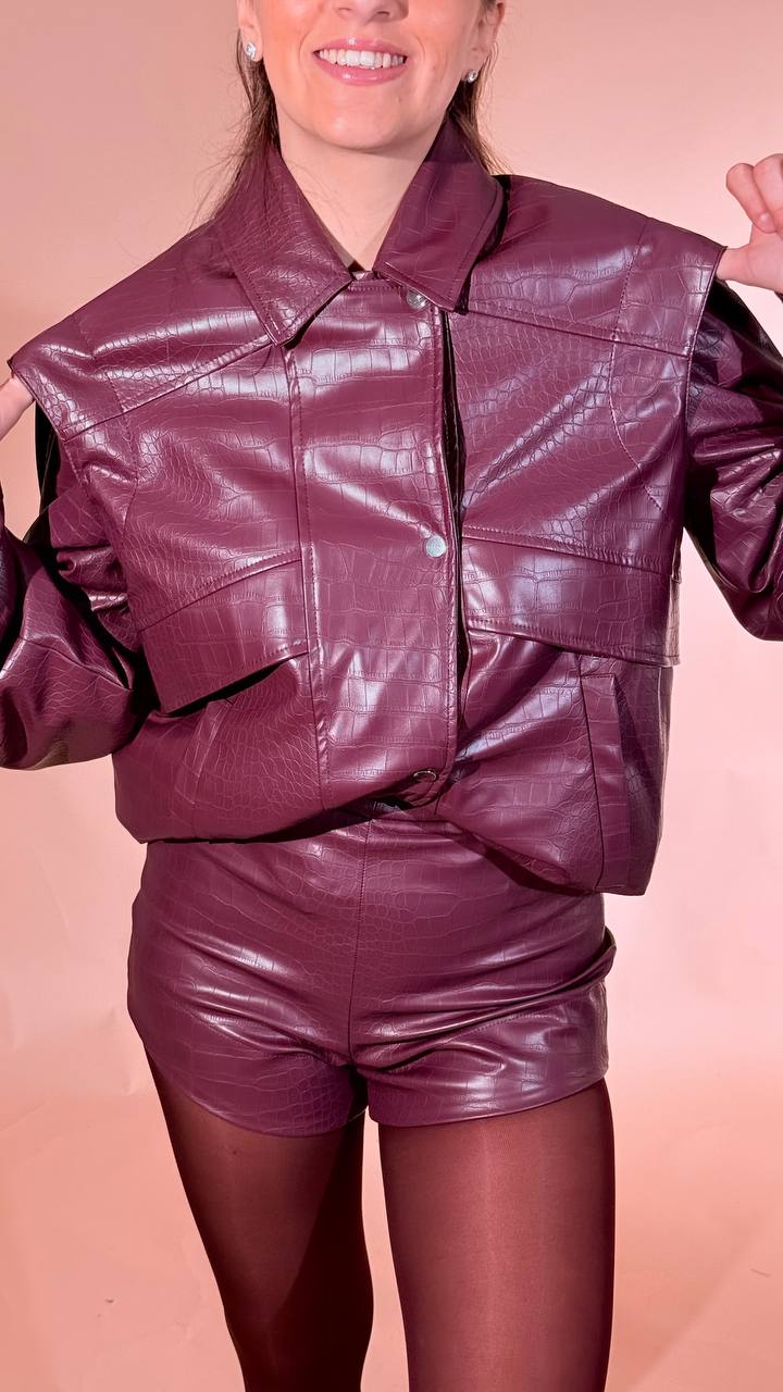 SILENCE kaiman bomber stampa cocco GB5386 BORDEAUX 