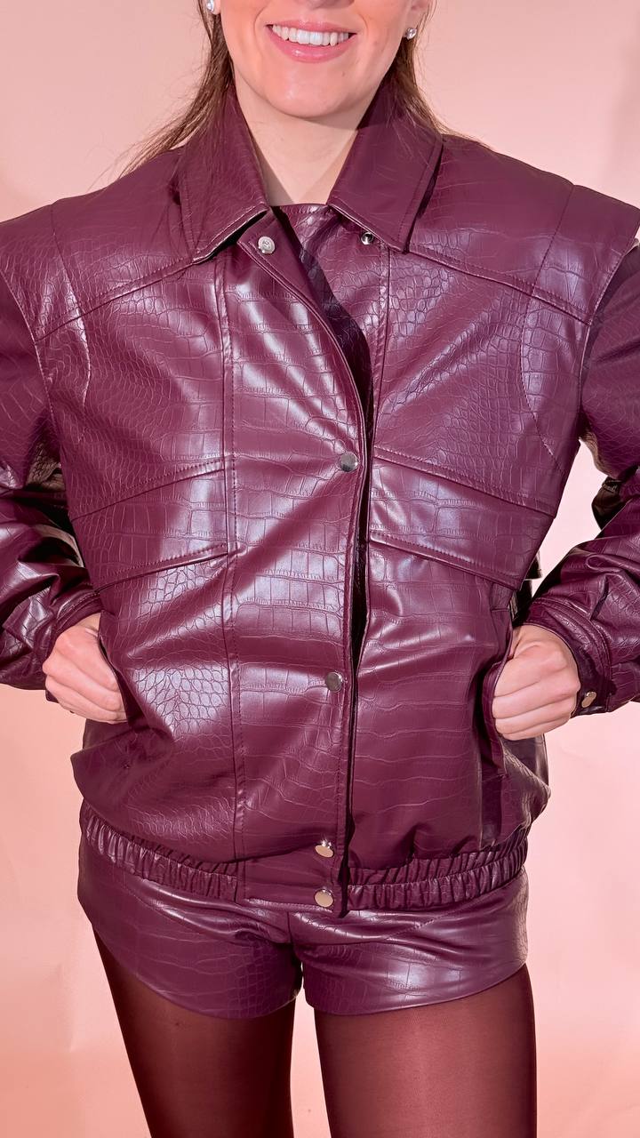 SILENCE kaiman bomber stampa cocco GB5386 BORDEAUX 