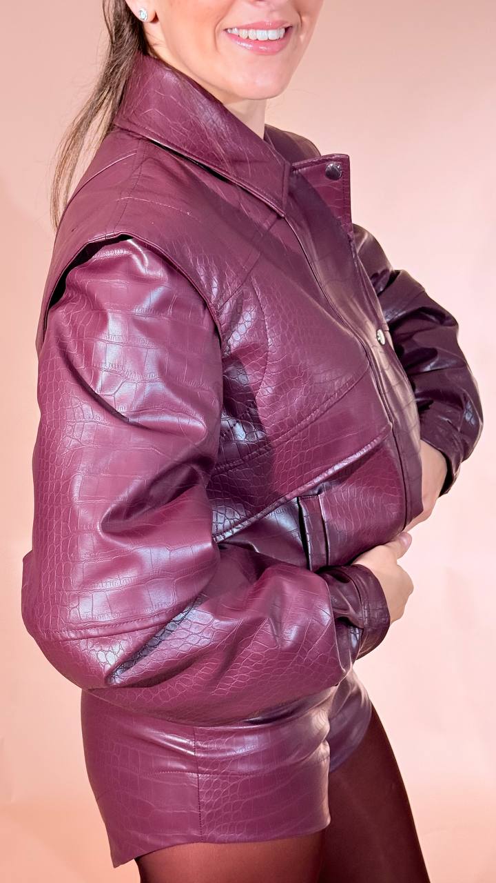 SILENCE kaiman bomber stampa cocco GB5386 BORDEAUX 