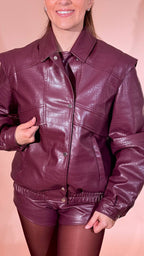 SILENCE kaiman bomber stampa cocco GB5386 BORDEAUX 