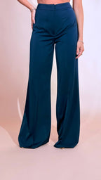 SILENCE "Estelle" blazer con fusciacca + pantalone inserto raso PAF4SEN BLU 