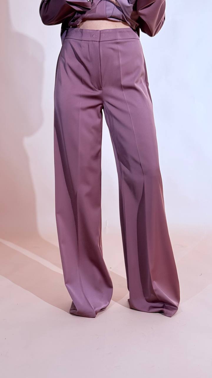 SILENCE "Estelle" blazer con fusciacca + pantalone inserto raso PAF4SEN VINO 