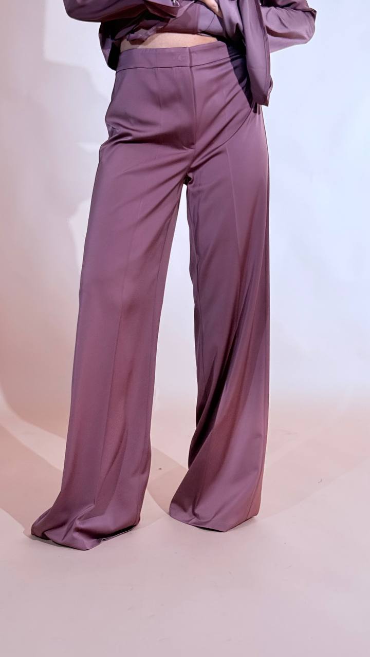 SILENCE "Estelle" blazer con fusciacca + pantalone inserto raso PAF4SEN VINO 