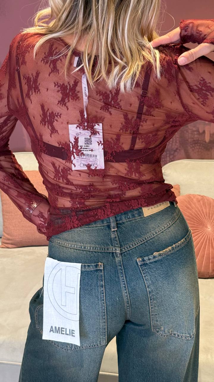 Susy mix Love tshirt pizzo 610997 BOUDEAUX 