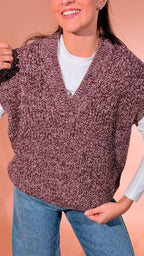 Susy mix gilet "v" punto pannocchia AI51219 BORDEUAX 