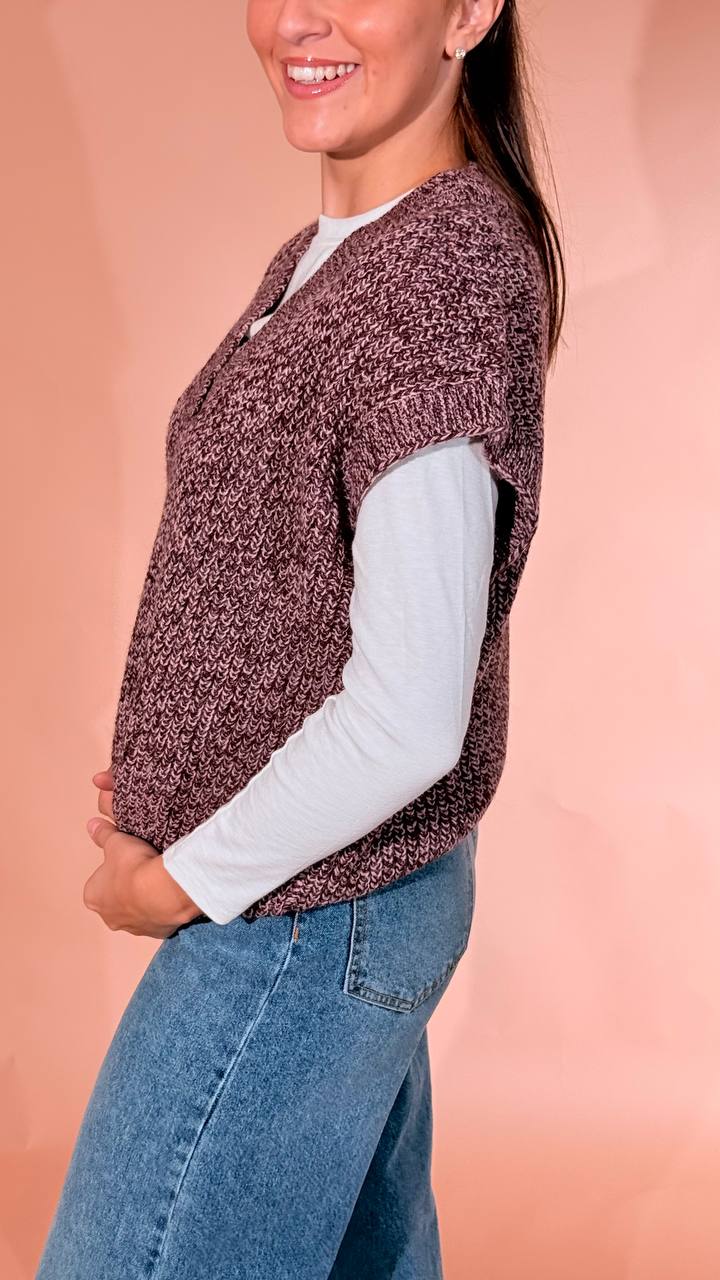 Susy mix gilet "v" punto pannocchia AI51219 BORDEUAX 