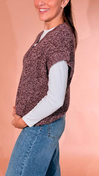 Susy mix gilet "v" punto pannocchia AI51219 BORDEUAX 
