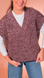 Susy mix gilet "v" punto pannocchia AI51219 BORDEUAX 