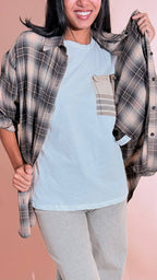Susy mix Rodeo camicia check Y1208B48 BEIGE 