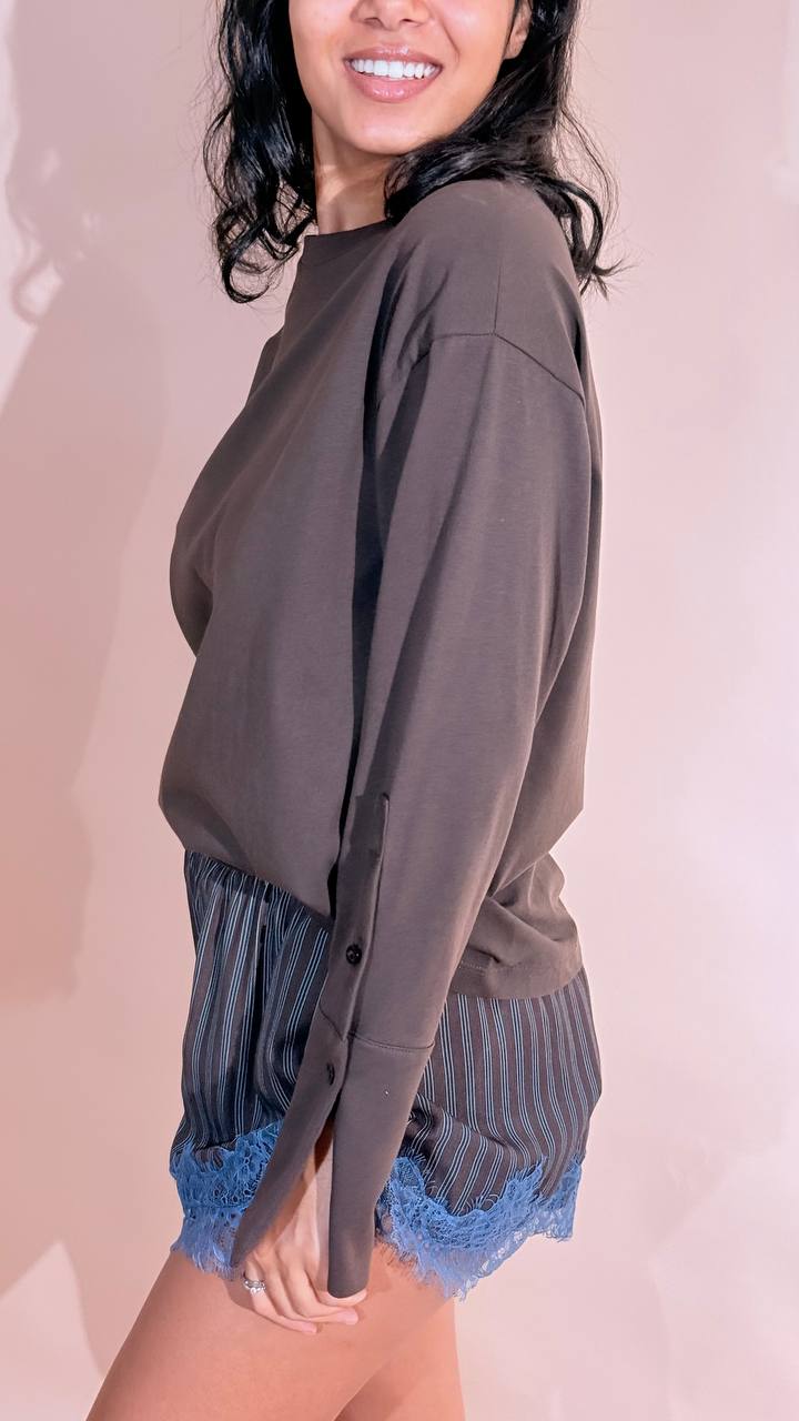 TENSIONE IN Leggendaria tshirt polsini FW260049 MORO 
