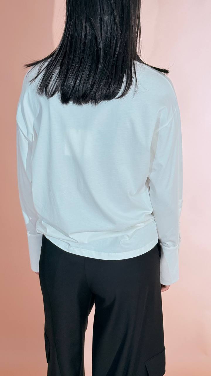 TENSIONE IN Leggendaria t-shirt polsini FW260049 PANNA 