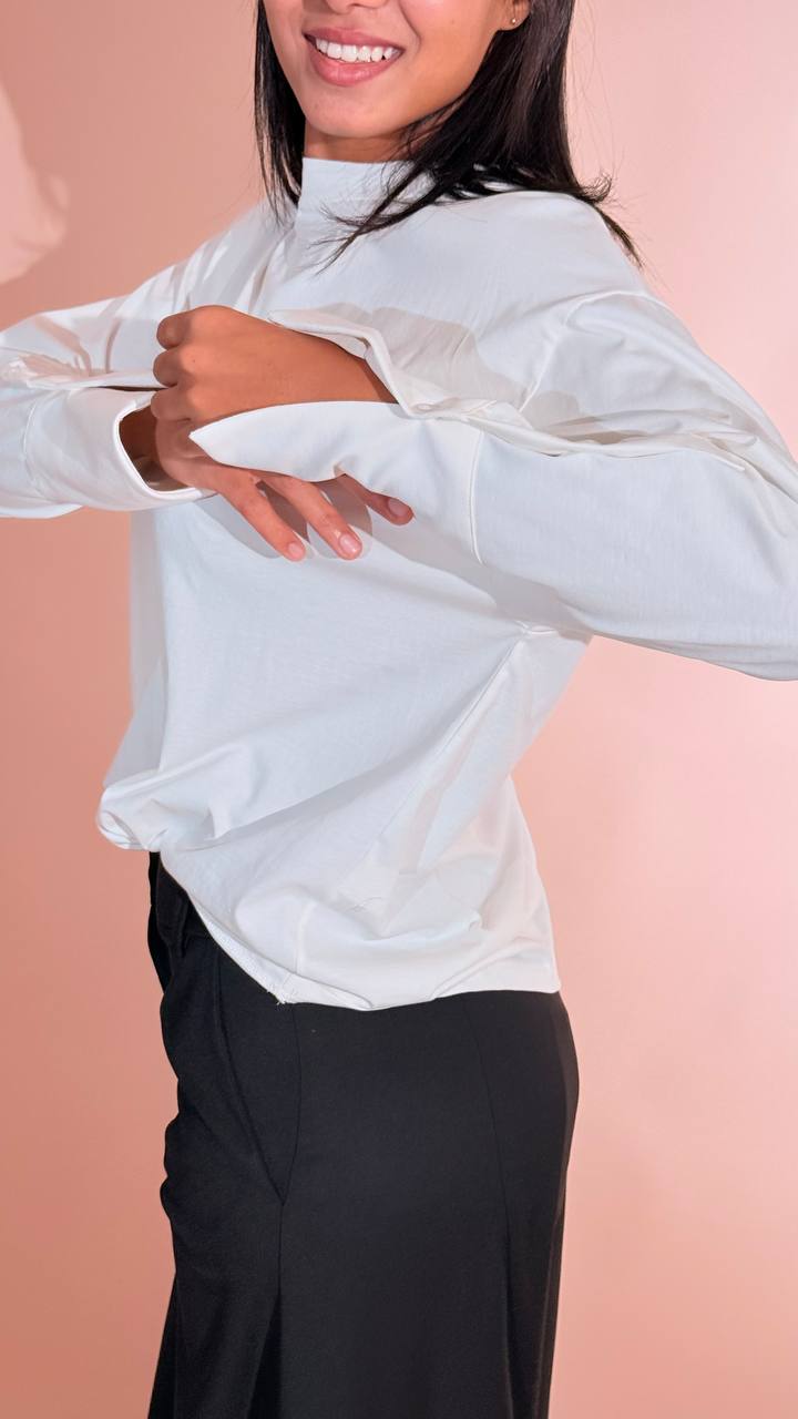 TENSIONE IN Leggendaria t-shirt polsini FW260049 PANNA 