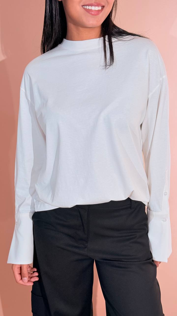 TENSIONE IN Leggendaria t-shirt polsini FW260049 PANNA 
