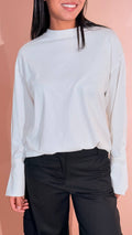 TENSIONE IN Leggendaria t-shirt polsini FW260049 PANNA 