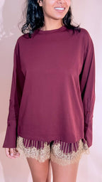 TENSIONE IN leggendaria tshirt polsini FW260049 VINO 