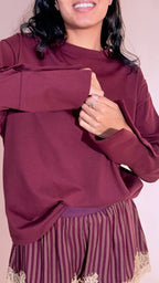 TENSIONE IN leggendaria tshirt polsini FW260049 VINO 
