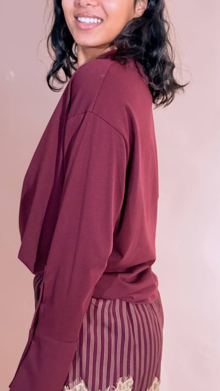 TENSIONE IN leggendaria tshirt polsini FW260049 VINO 
