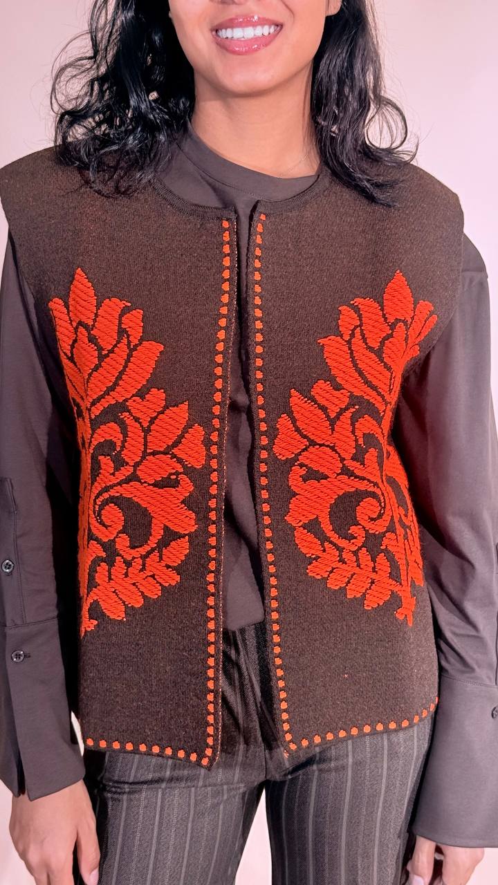 TENSIONE IN Arabesque gilet W6HMG35A400 ARANCIO 