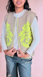 TENSIONE IN arabesque gilet W6HMG35A400 GIALLO 