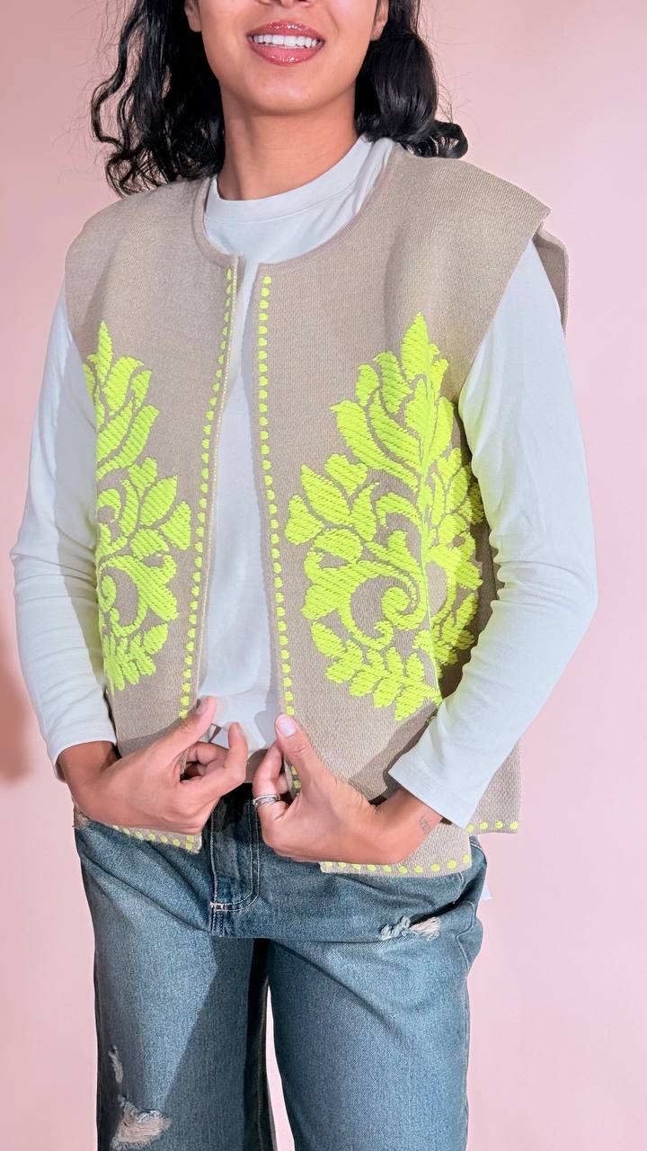 TENSIONE IN arabesque gilet W6HMG35A400 GIALLO 