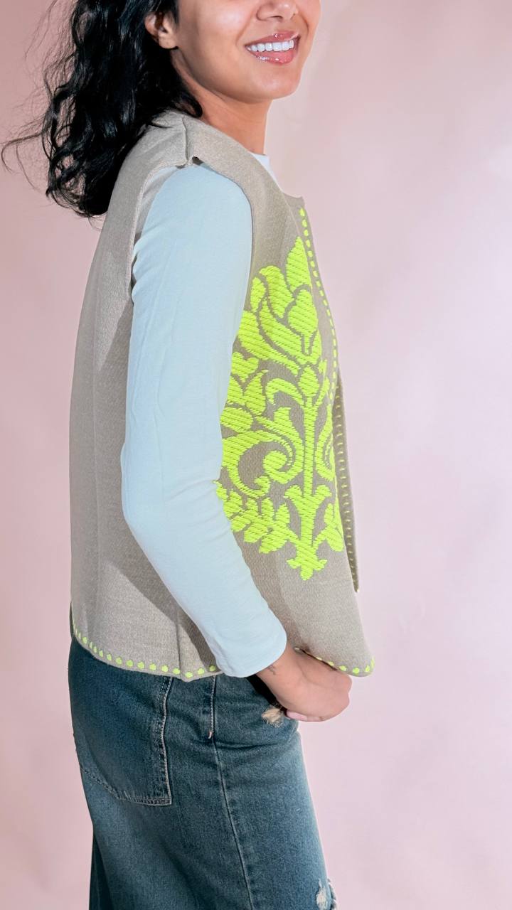 TENSIONE IN arabesque gilet W6HMG35A400 GIALLO 