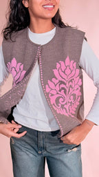 TENSIONE IN arabesque gilet W6HMG35A400 ROSA 