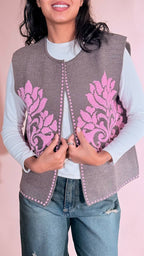 TENSIONE IN arabesque gilet W6HMG35A400 ROSA 