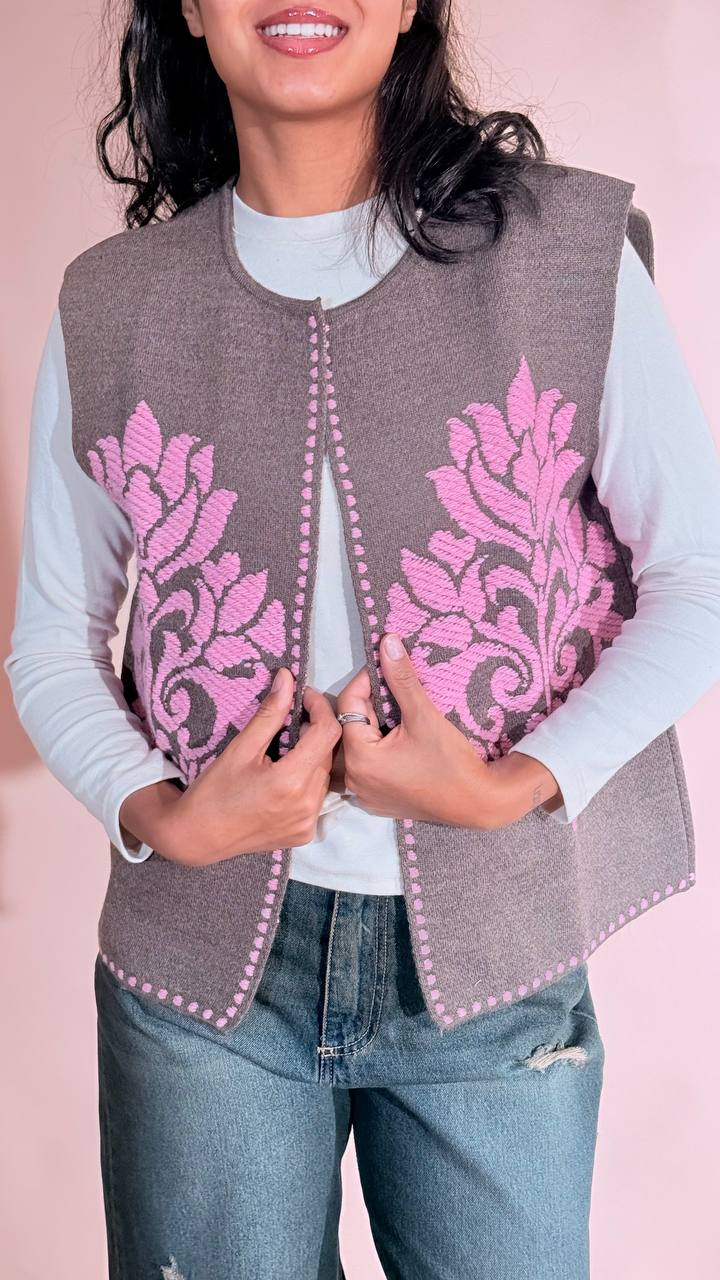 TENSIONE IN arabesque gilet W6HMG35A400 ROSA 
