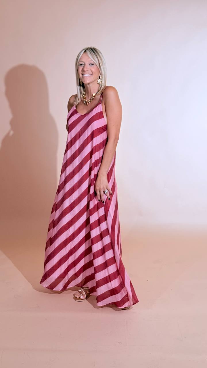 HAVE ONE Candy dress rigato AVS-Q271 ROSA 