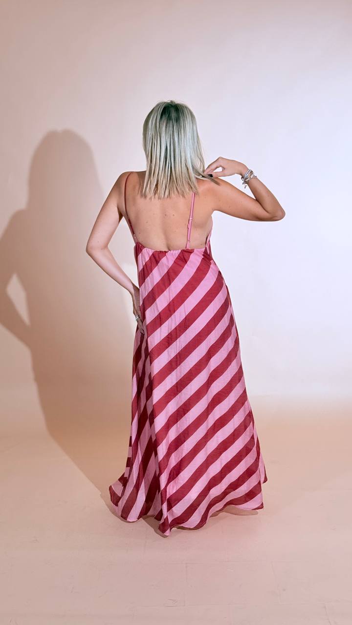 HAVE ONE Candy dress rigato AVS-Q271 ROSA 