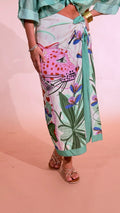 HAVE ONE Tigre gonna pareo lunga GVS-Q255 TURCHESE 