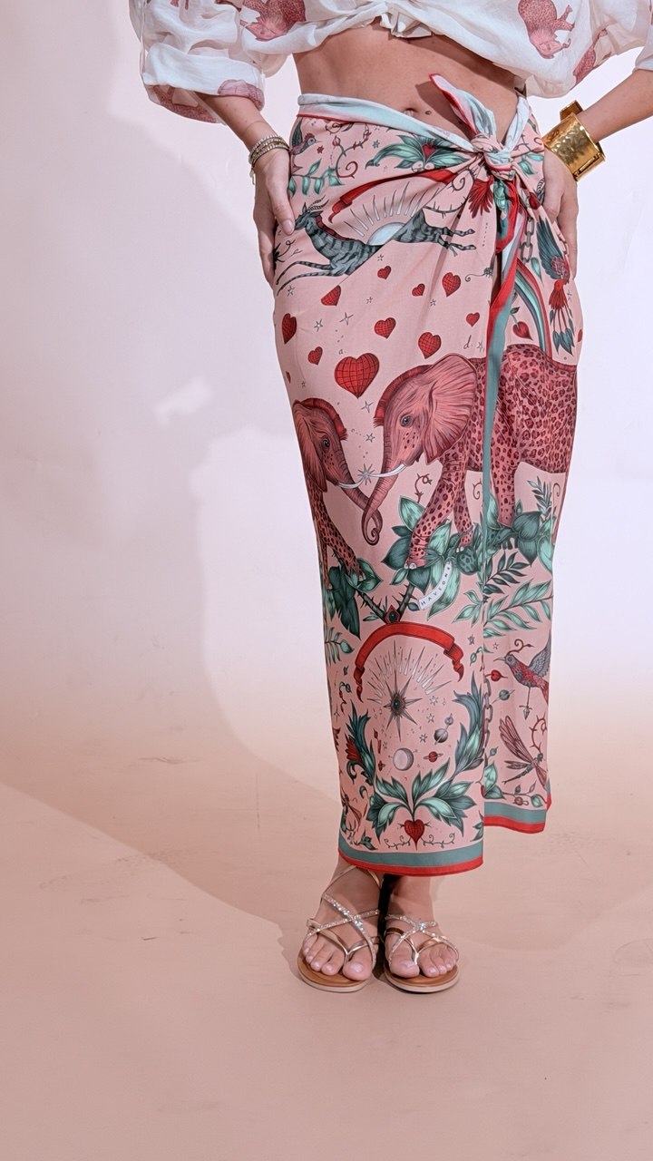 HAVE ONE Elefante gonna pareo lunga GVS-Q288 ROSA 